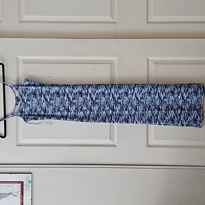 Freshman 1966,Rib Knit Tank Dress In Blue Spacedye Stripe,Bluish, Small,NWOT